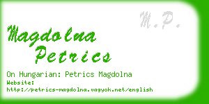 magdolna petrics business card